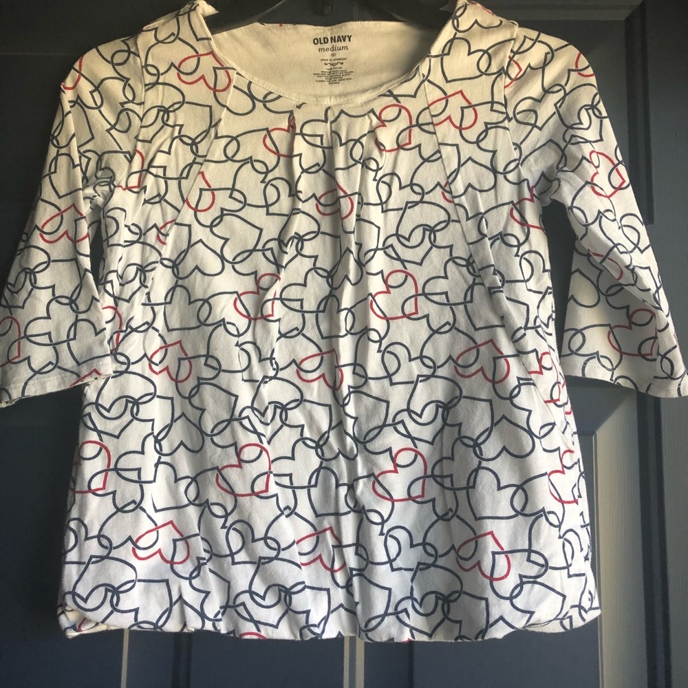 Old Navy Bubble Hem Top with Hearts